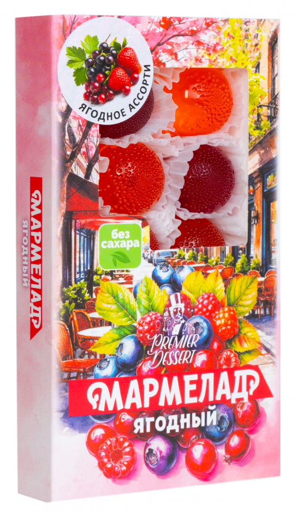 №2 Мармелад Премиум Десерт ЯГОДНЫЙ (клюква, смородина,клубника) 200г в Копейске