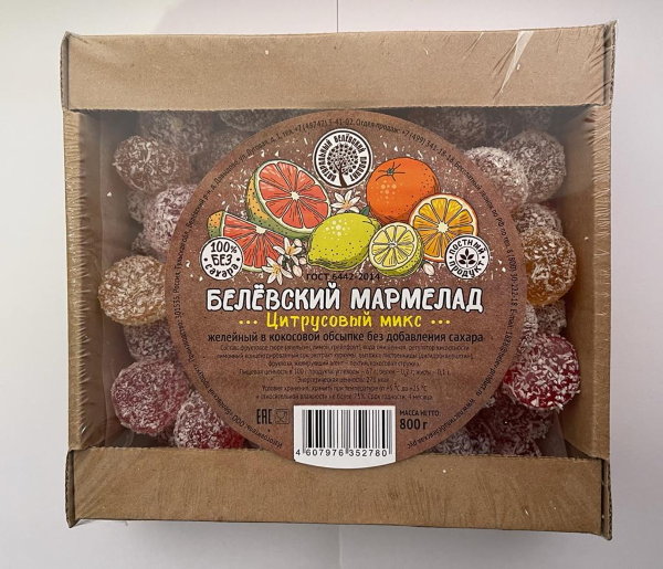 №1 Мармелад белевский на фруктозе 800г "Цитрусовый микс"    в Копейске