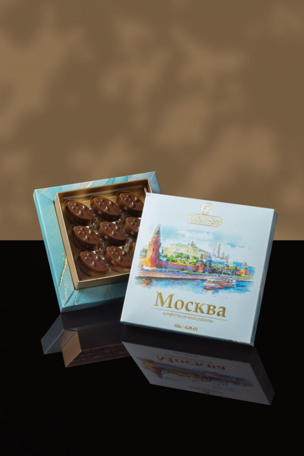 №1 Пушкинская фабрика Конфеты Миндаль (Москва), 115г(голубая коробка) в Копейске